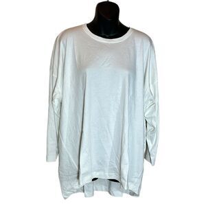 Eskandar women’s smaller front larger back round neck tee Pima cotton new OS